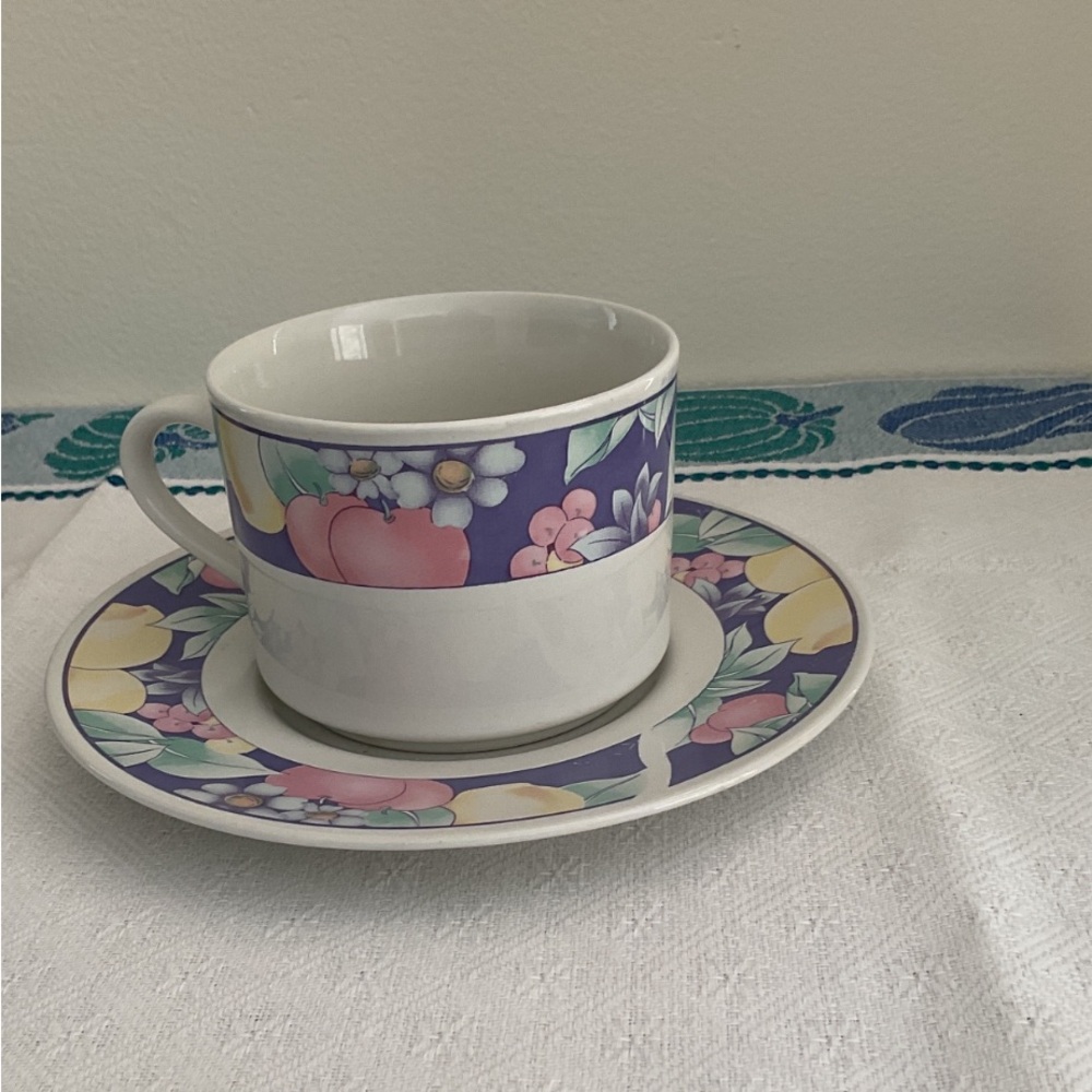 LYNNS China - set of 2 Chambrey collection Porcelain Cup and Saucer Set